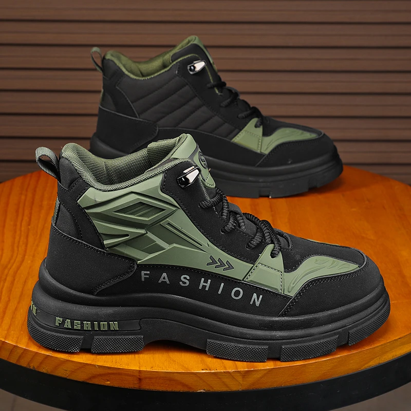 马丁靴男款冬款2024新款高帮英伦风休闲防水防滑工装鞋男士靴子