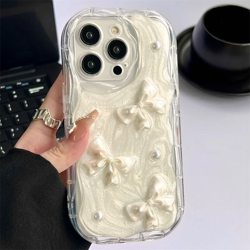 滴胶爱心蝴蝶结适用iPhone15promax苹果14手机壳13立体12高级感11