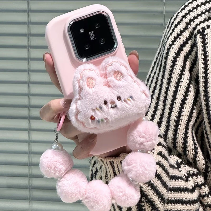 粉色小兔苹果15手机壳iPhone14PLUS/13爆款12/11高颜值XS/XR/7女