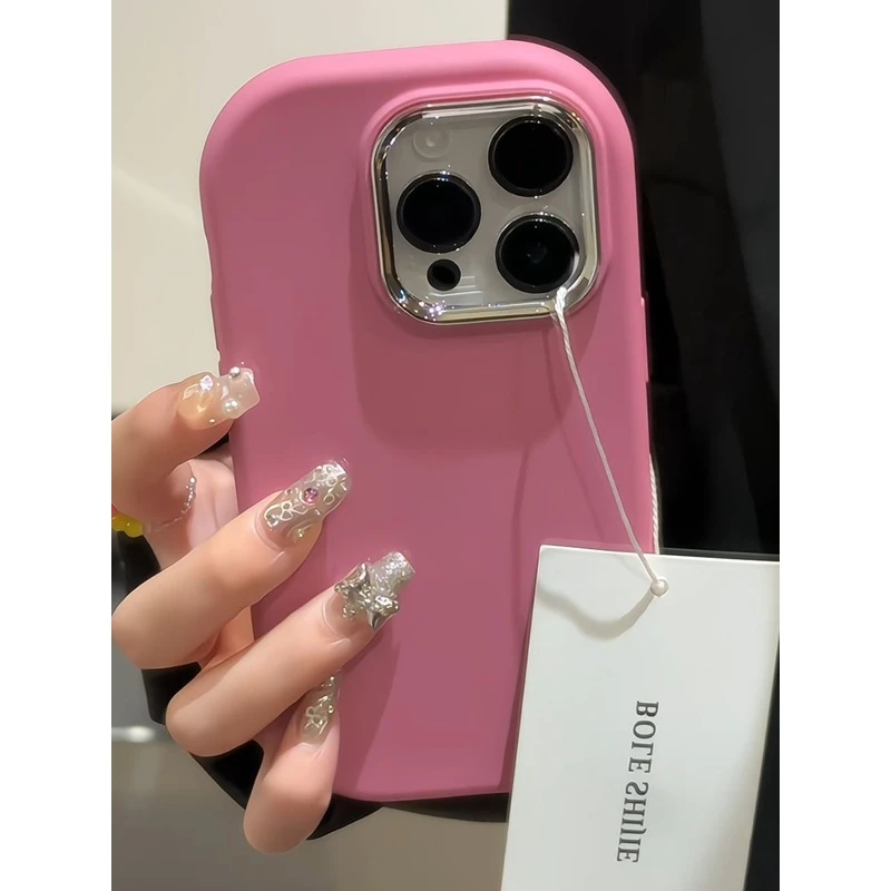 小红书同款玫粉色苹果15promax手机壳iPhone14新款13创意ixXR防摔