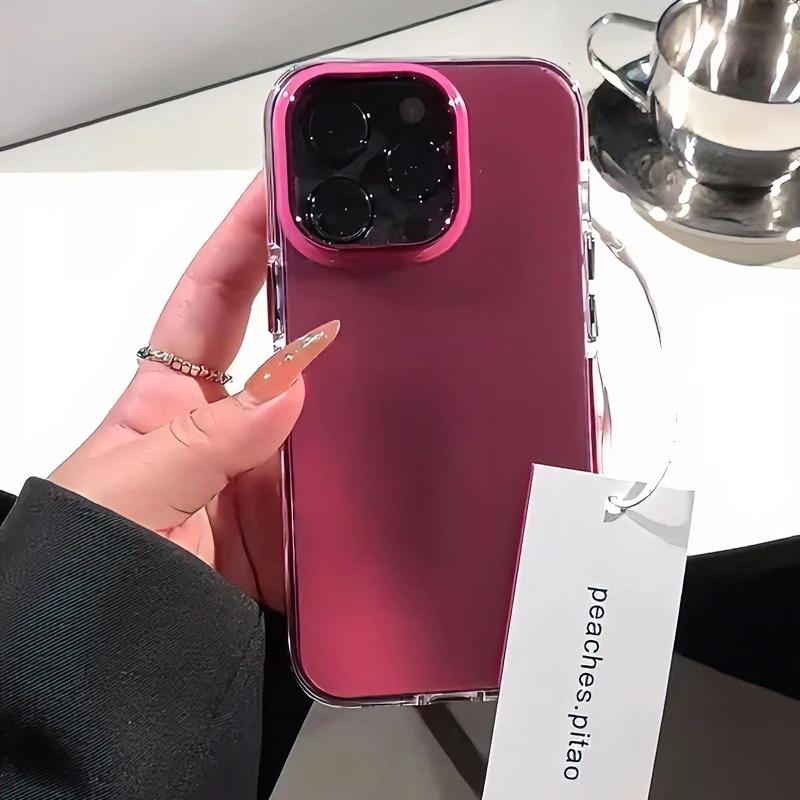 小众ins简约纯色适用14promax手机壳iPhone13苹果12/11新款全包女