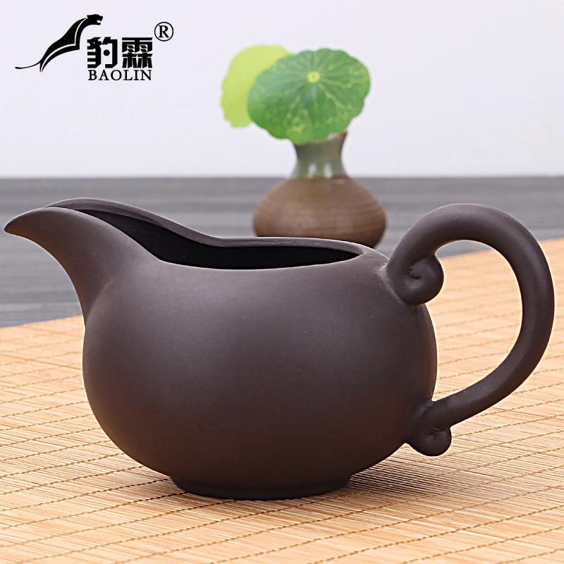 紫砂公道杯茶滤一体分茶器公杯陶瓷茶具茶漏套装纯手工紫泥迷你小