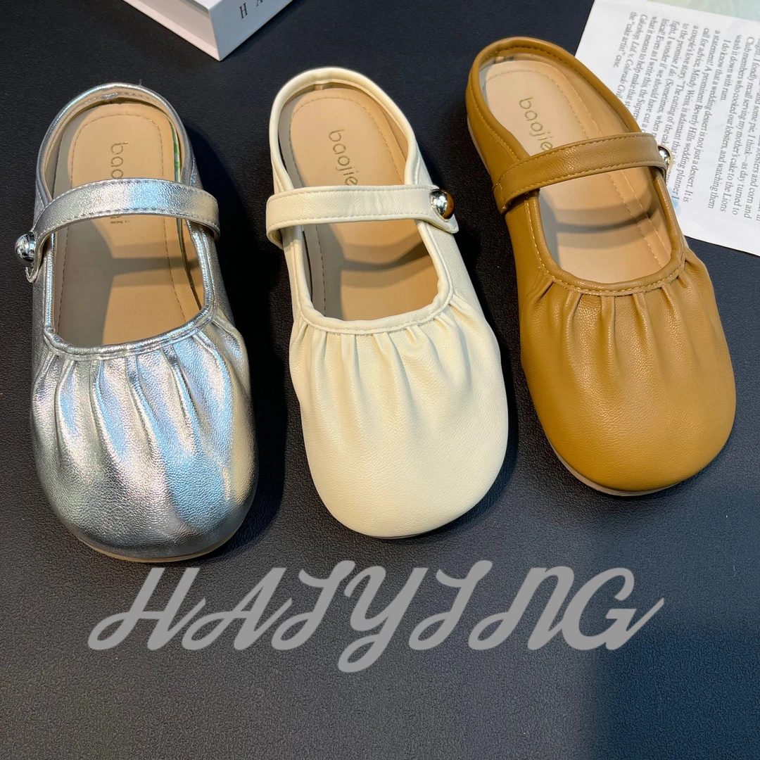 HB35时尚夏季软底春季春夏玛丽珍圆头法式包头拖鞋