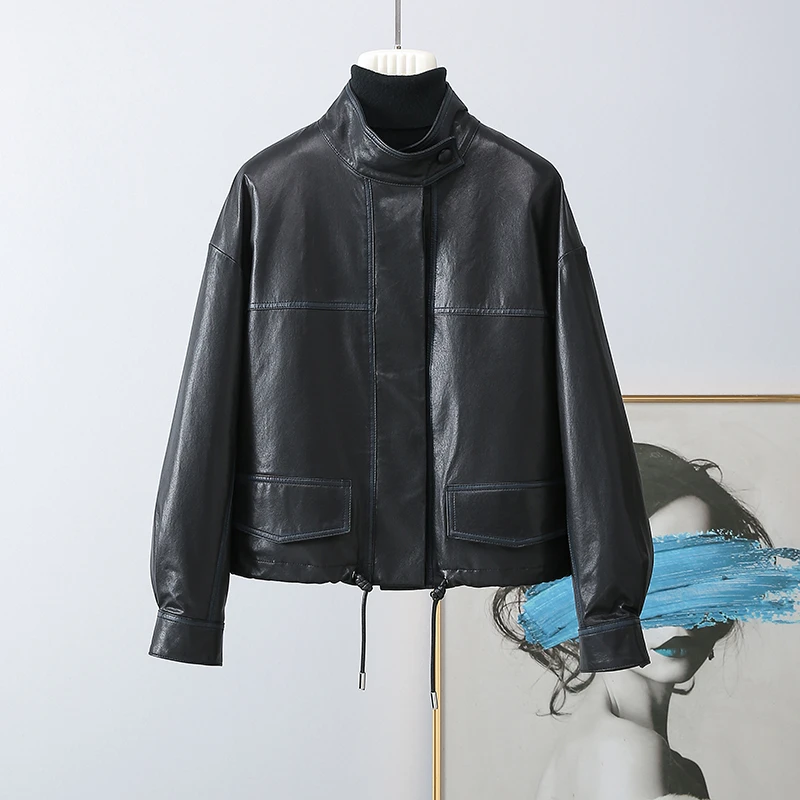 2025新款真皮绵羊皮女外套新款休闲时尚宽松短款1617