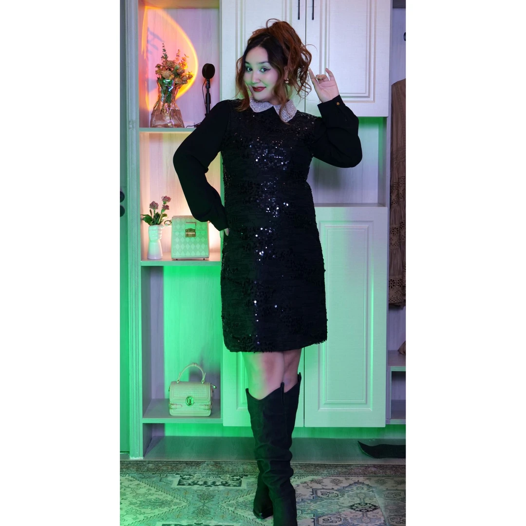 8495【小麦专属】#新款亮片设计女装连衣裙