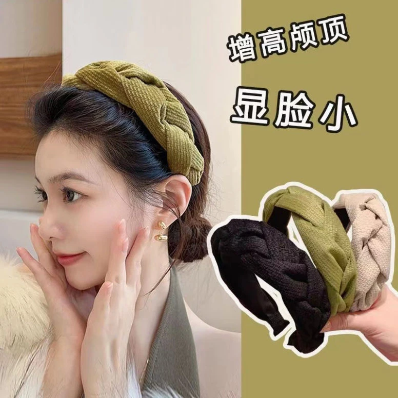 秋冬高颅顶压头发发箍复古洗脸发卡简约增高颅顶发卡发箍发箍洗脸