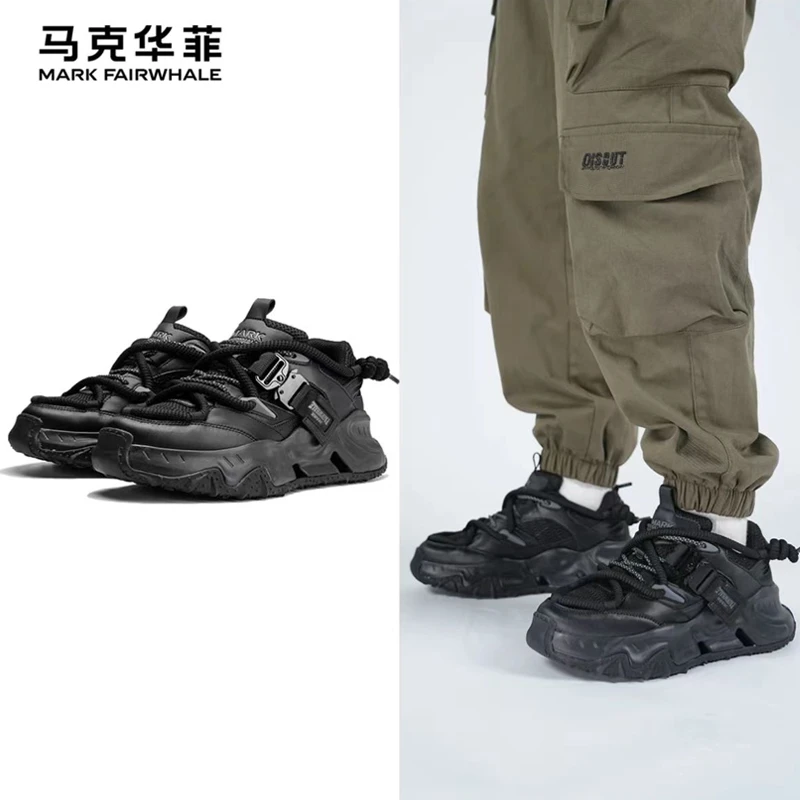 马克华菲正品高档2025厚底增高老爹鞋男潮流运动休闲韩版板鞋潮鞋