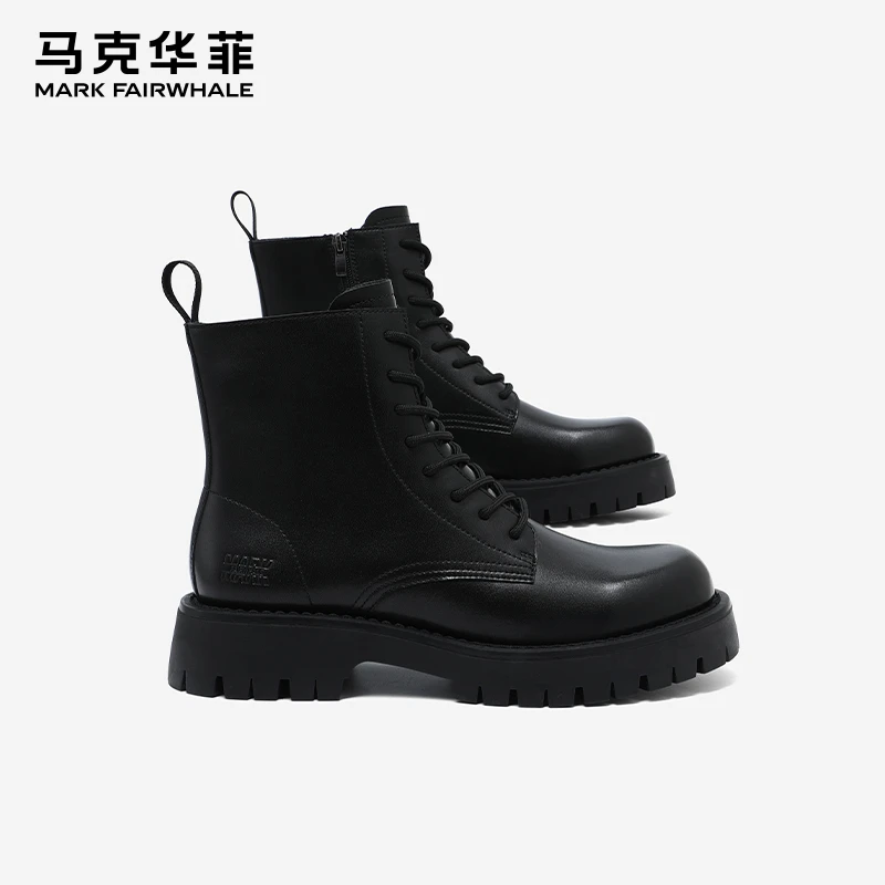 马克华菲男鞋秋季高帮马丁靴真皮靴子男款登山靴2025新款男士皮靴