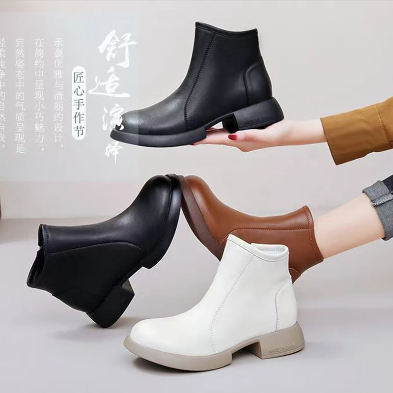 001-200{ 清仓 按叫号 捡漏666 }  软底真皮加厚爸爸妈妈棉鞋防滑