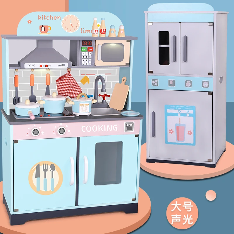 木质男女孩过家家儿童声光做饭厨具套装仿真日式厨房玩具生日礼物