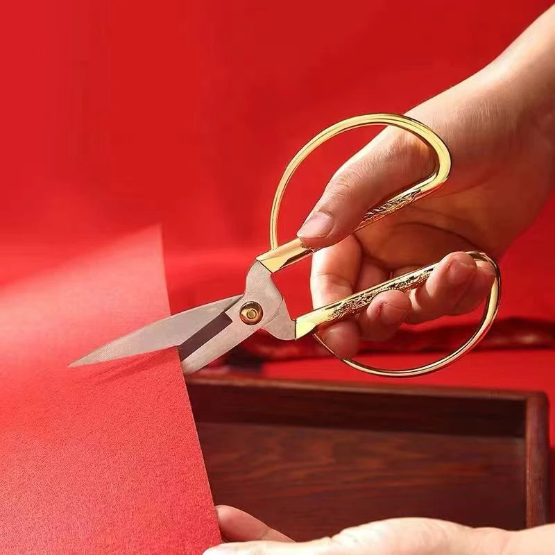 【清仓福利】不锈钢龙凤剪喜庆龙凤剪开业剪彩剪刀裁缝剪复古小剪刀