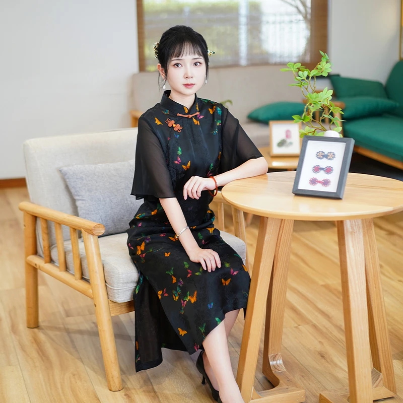 如意风夏季新款改良旗袍复古优雅减龄日常可穿改良中式女装24R658