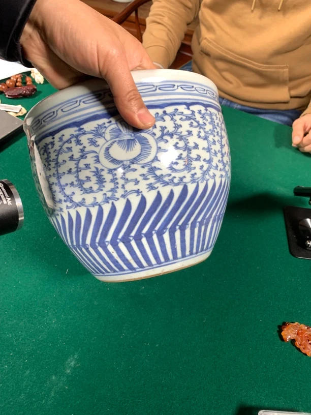 清咸丰 青花卷缸