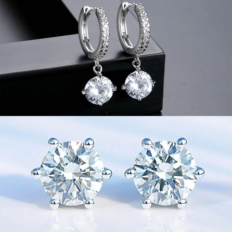 欧梵奢【 925银针】璀璨女王＋爆闪耳钉轻奢高级气质百搭潮