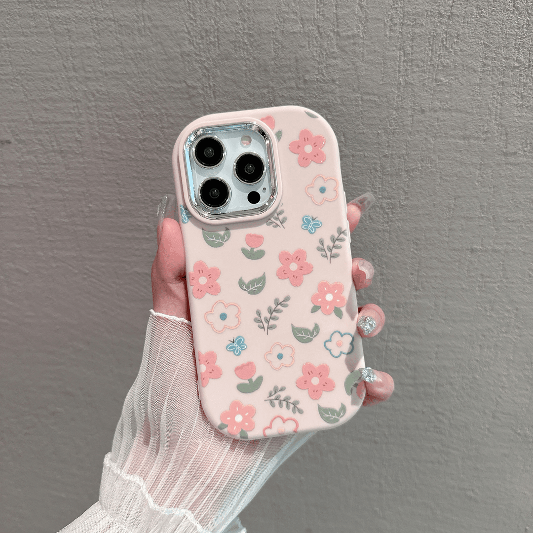 少女心碎花蝴蝶适用苹果15手机壳iPhone14春天13pro华为创意oppo