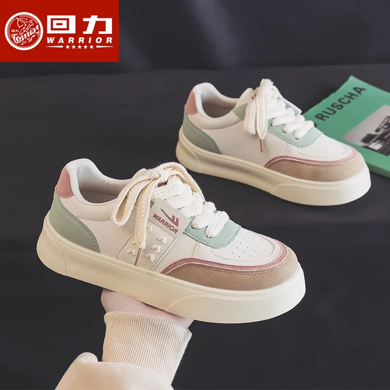 回力女鞋麦穗小白鞋女2024年秋季新款百搭休闲厚底增高学生板鞋子