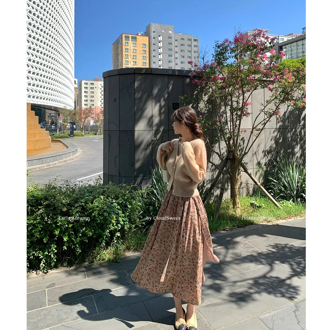 CloudSweet 曼城花悦夜~秋之落花 lp绑带式翩翩裙