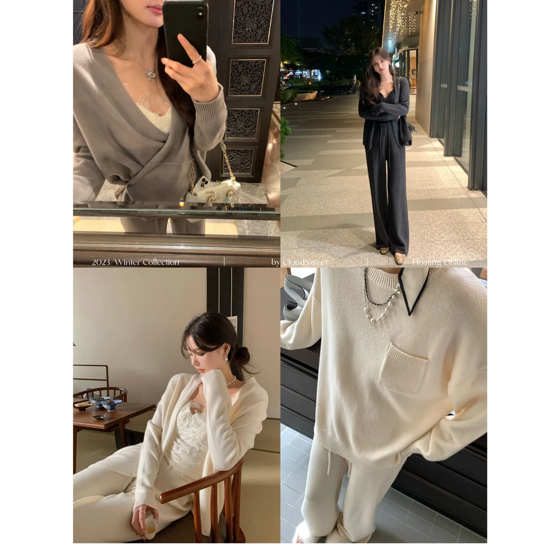【CloudSweet 12/10 10:00】row系慵懒组 高支全羊毛 针织三件套