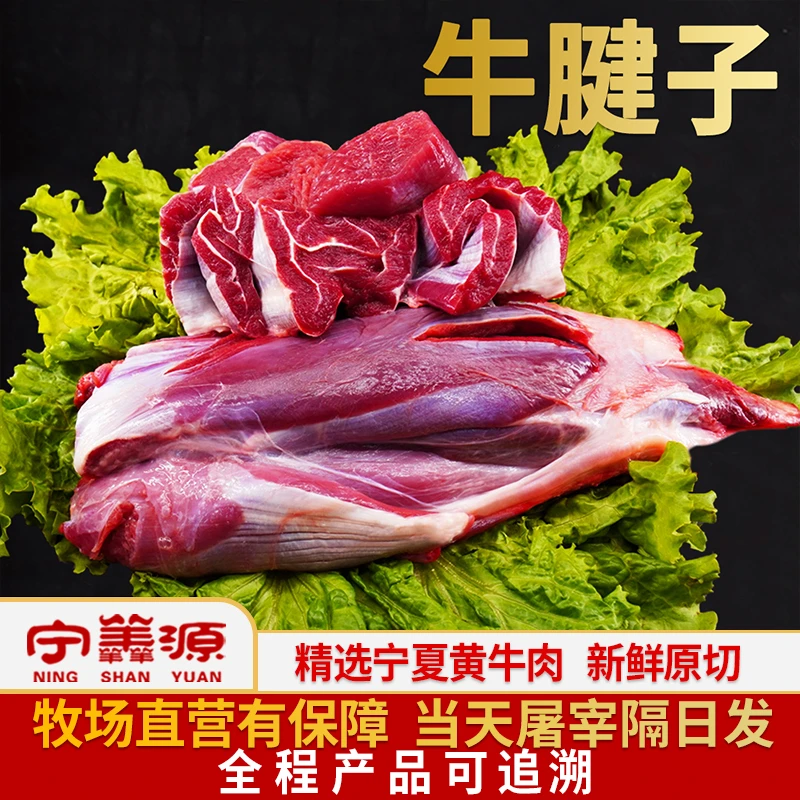 宁夏黄牛肉-牛腱子-3斤清炖 新鲜原切农家 肉质鲜嫩细腻 原生态