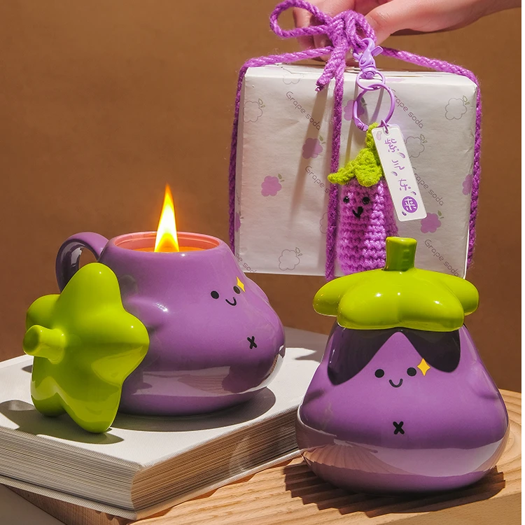 圣诞节礼物可爱茄子香薰蜡烛礼盒生日伴手礼女生朋友闺蜜小众高级