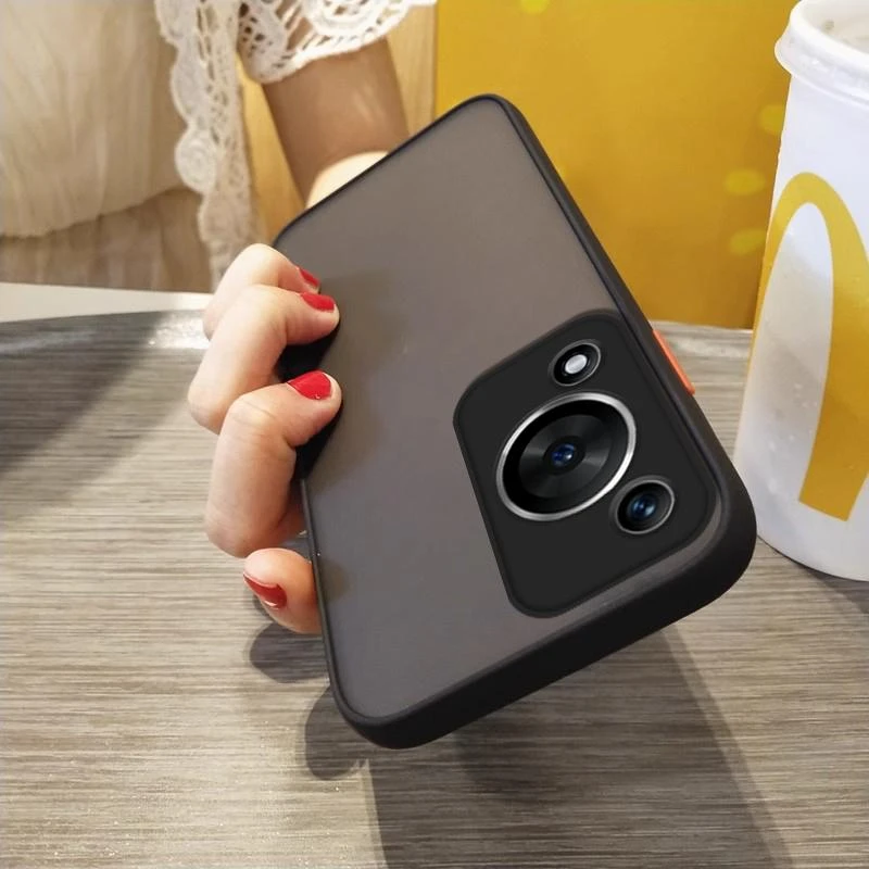 华为畅享70镜头全包手机壳肤感撞色黑色保护套简约透明磨砂软硅胶