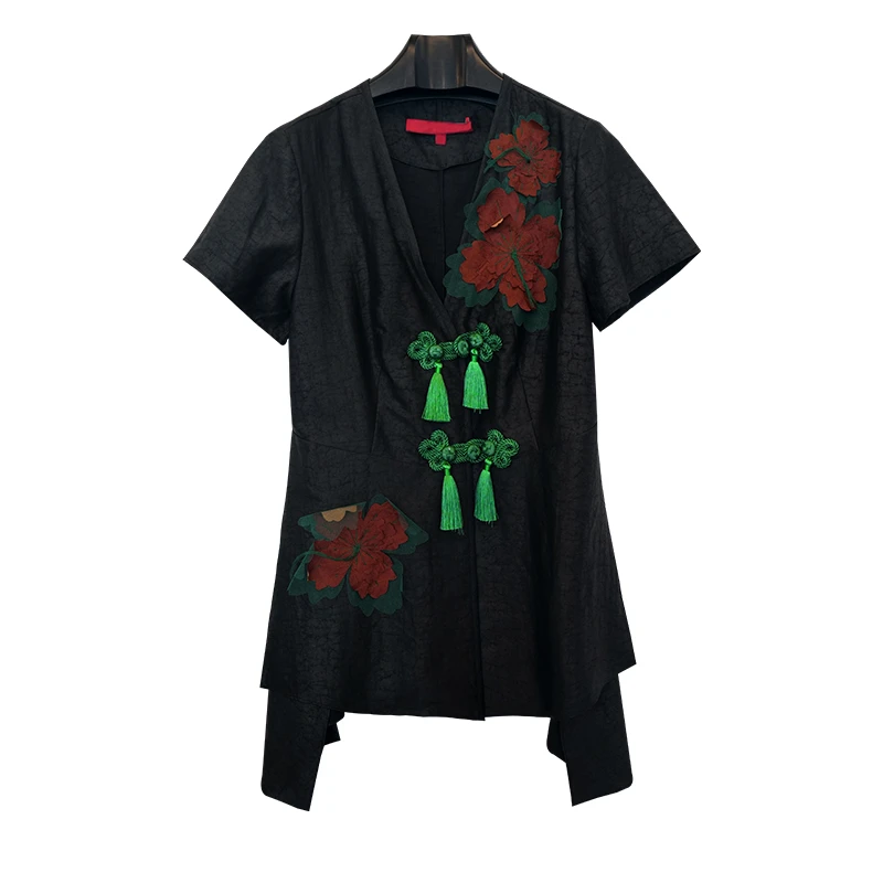 SUOER/娑尔手工盘花香云纱马甲SG1SB01102