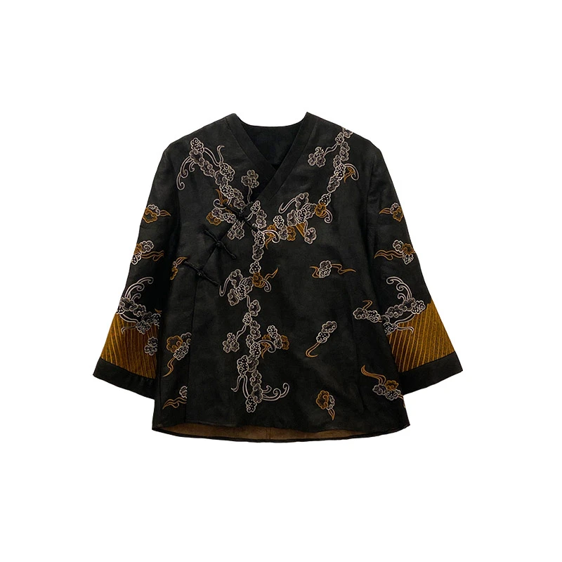 SUOER/娑尔娑尔祥云刺绣太太服短上衣SF2SB00063