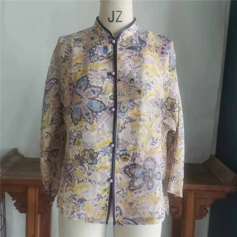 格格 夏季日常丝麻宽松女衬衫G22CB021106