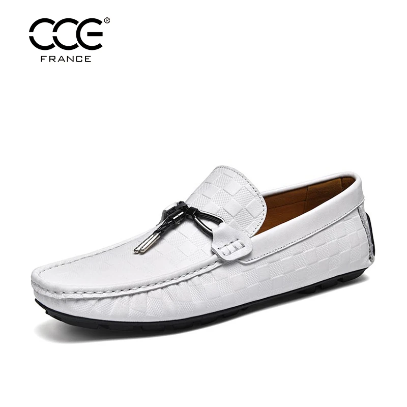 CCE男鞋真皮牛皮手工缝线大码豆豆鞋百搭时尚懒人开车鞋LD1032-C