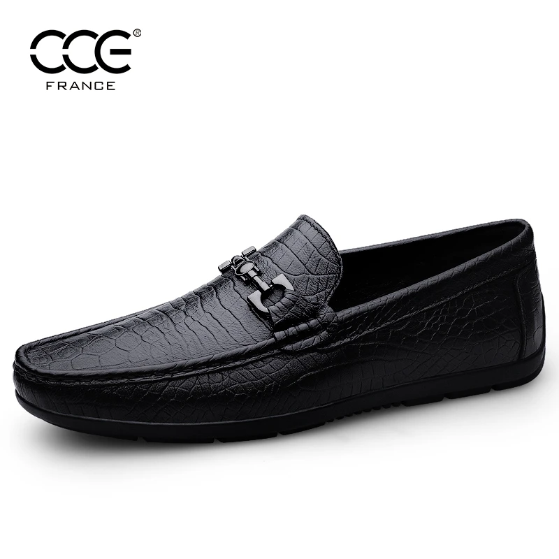 CCE男鞋软面皮一脚蹬豆豆鞋男士真皮开车鞋舒适透气休闲皮鞋X8316