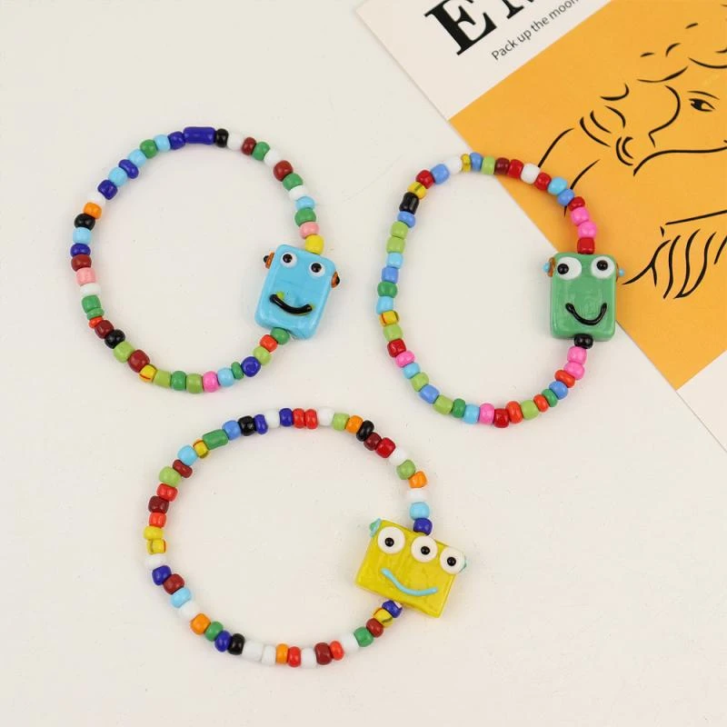 非金属手链 非金属手链 多巴胺个性搞怪眼睛小怪兽diy手工编织