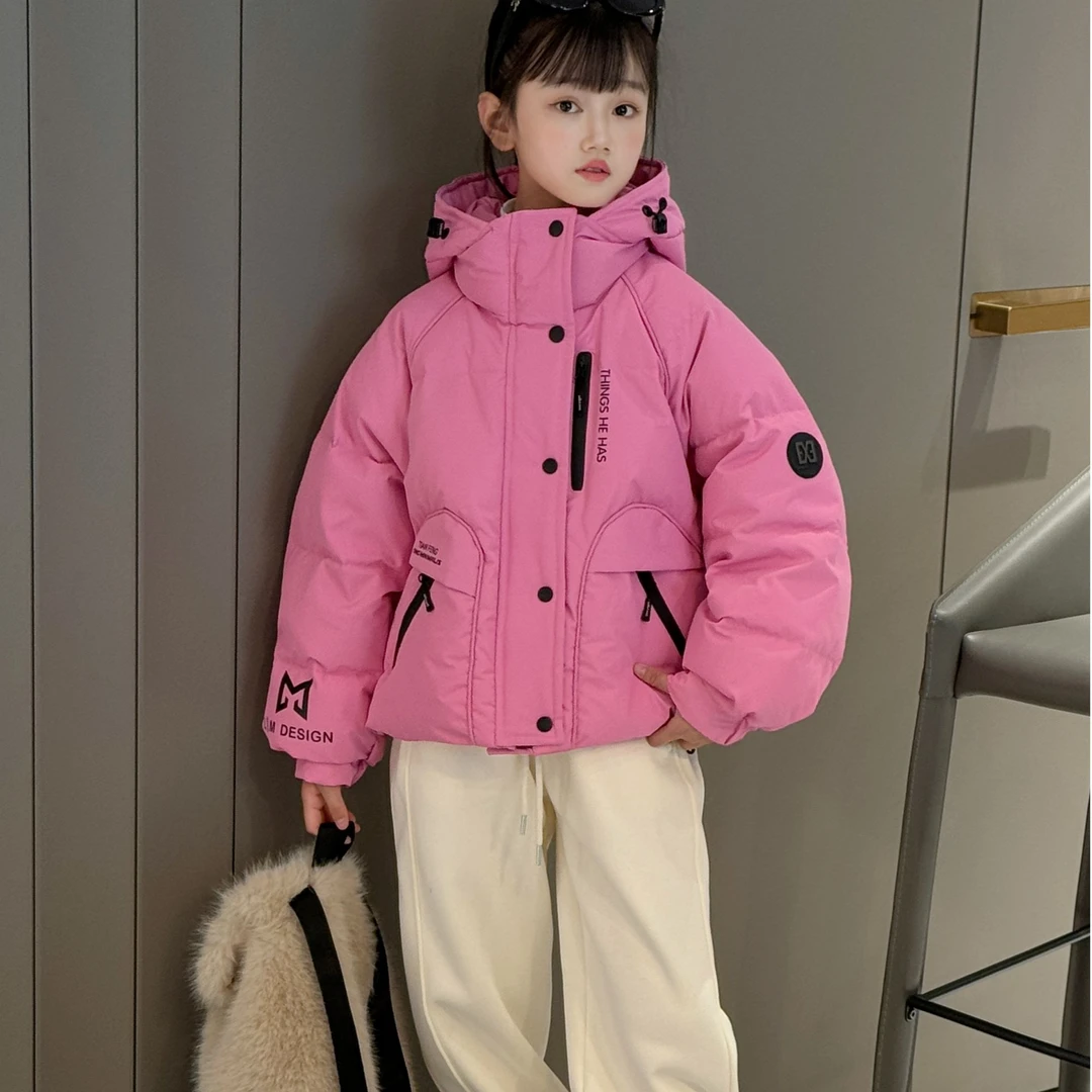 【实体品质】女童2025冬季新款中大童户外潮爆款杜邦三防抗寒羽绒服