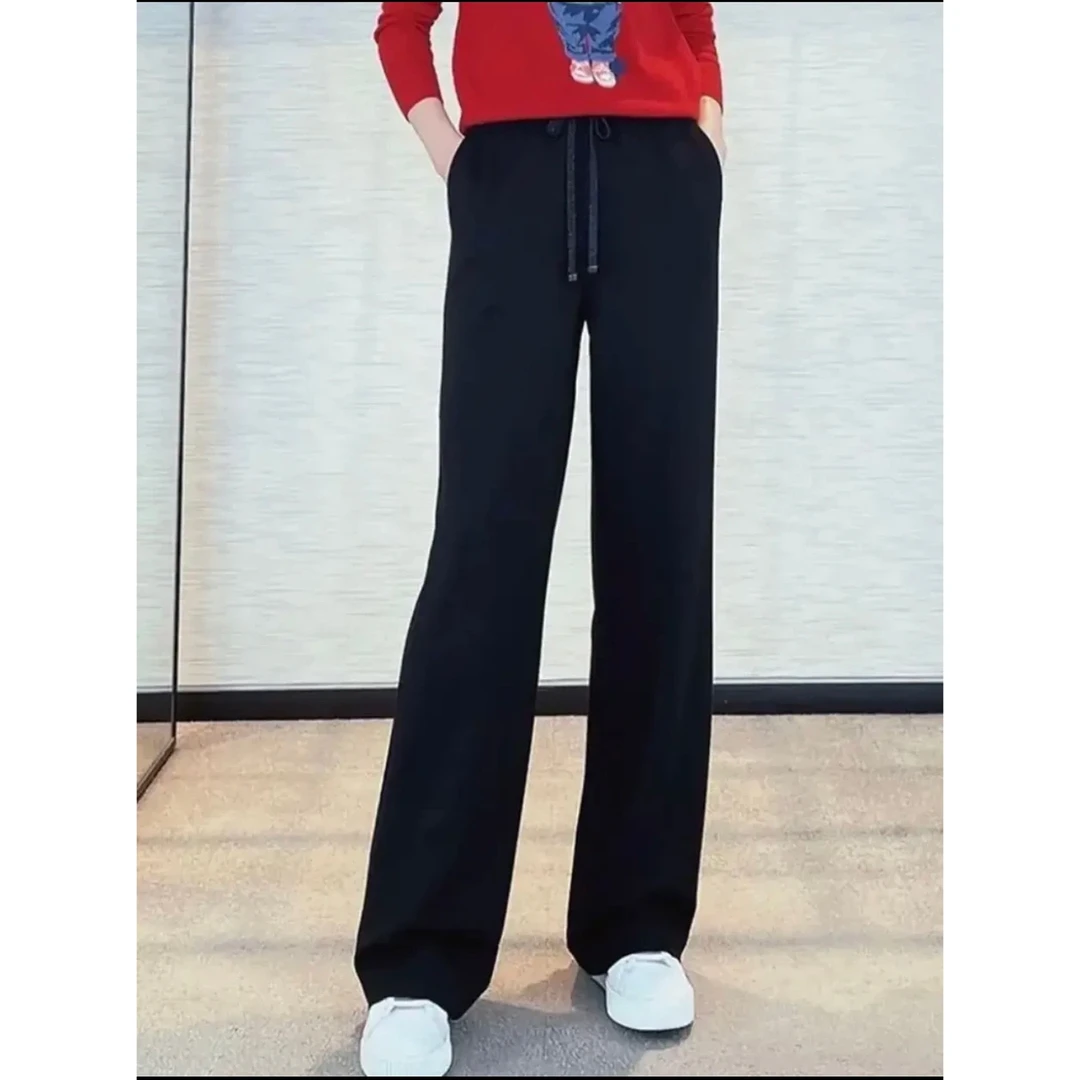 阿玛施【官方正品】2025新款休闲时尚显瘦百搭纯色直筒裤5100386