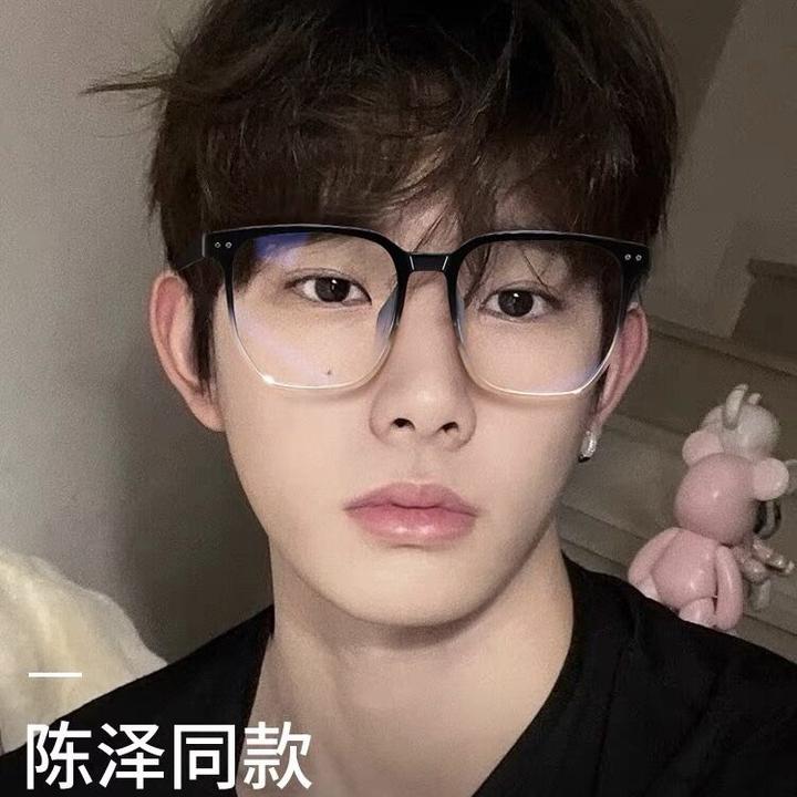 方框时尚显瘦素颜爆款防蓝光眼镜女近视有度数平光眼镜框架可变色