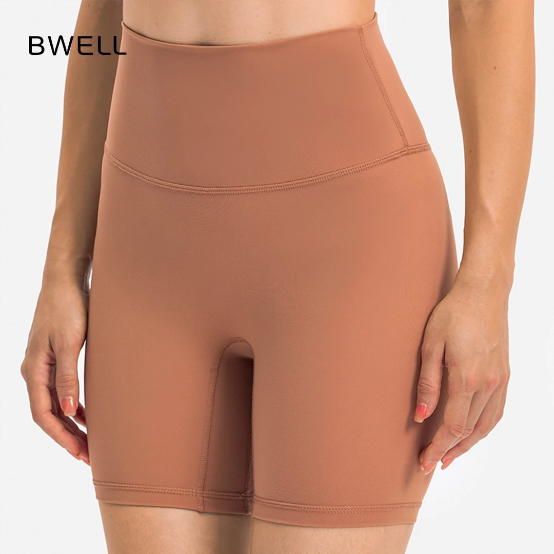 BWELL双面磨毛紧身弹力运动健身三分裤BWY7340K