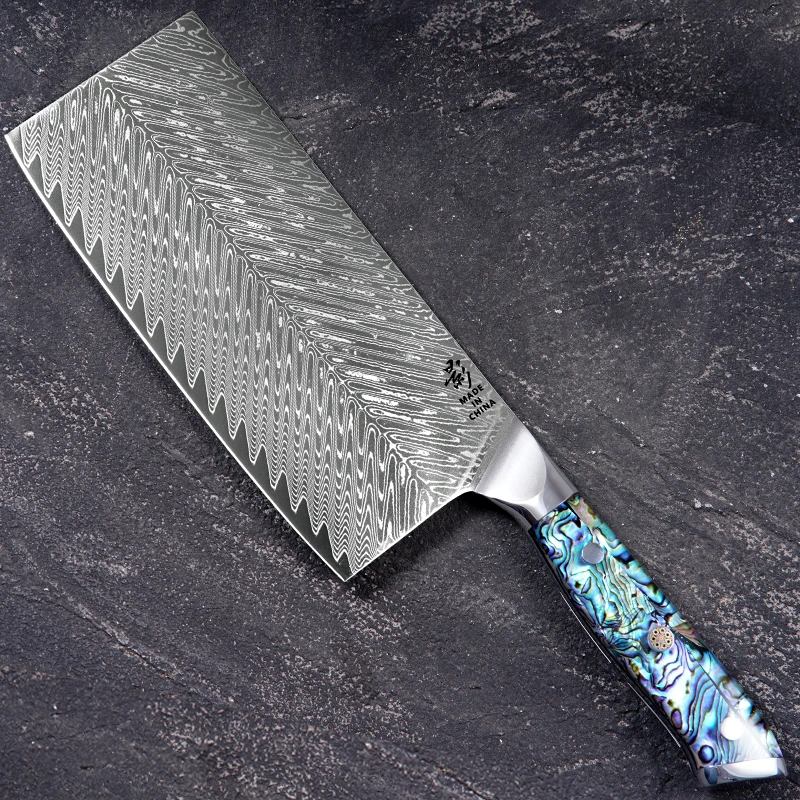 《影》鲍鱼壳鱼骨纹中式切片10cr15mov硬度60±62家用刀