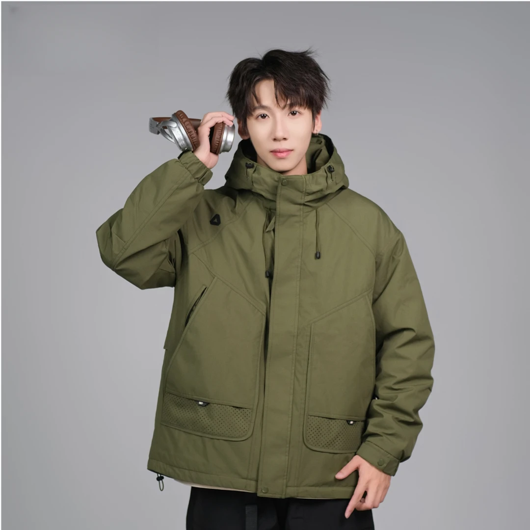 防水秋冬冲锋外套设计棉衣热力感外套男女同款61030