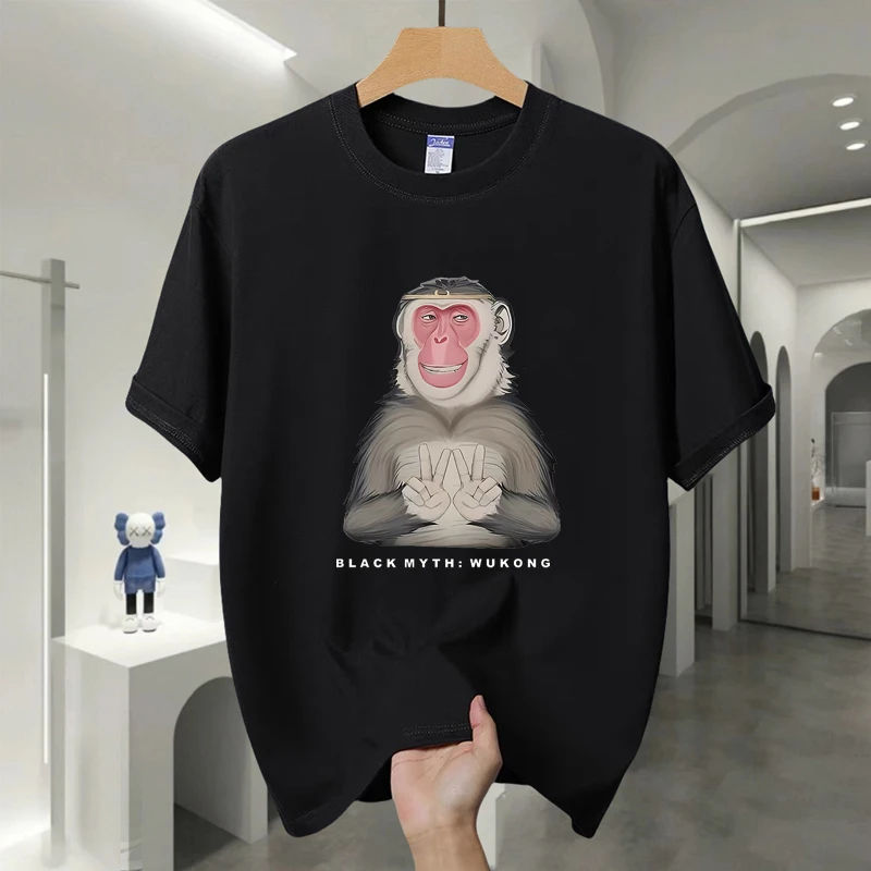 黑神话悟空游戏同款steam齐天大圣周边吗喽短袖T恤男夏季纯棉衣服