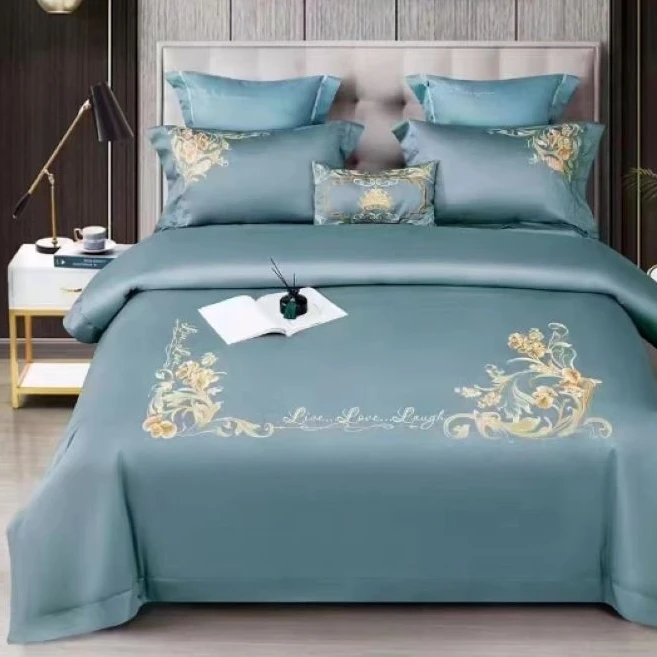 【高货清仓】高端超柔欧式绣花刺绣全棉四件套-罗马恋曲/羽甘蓝