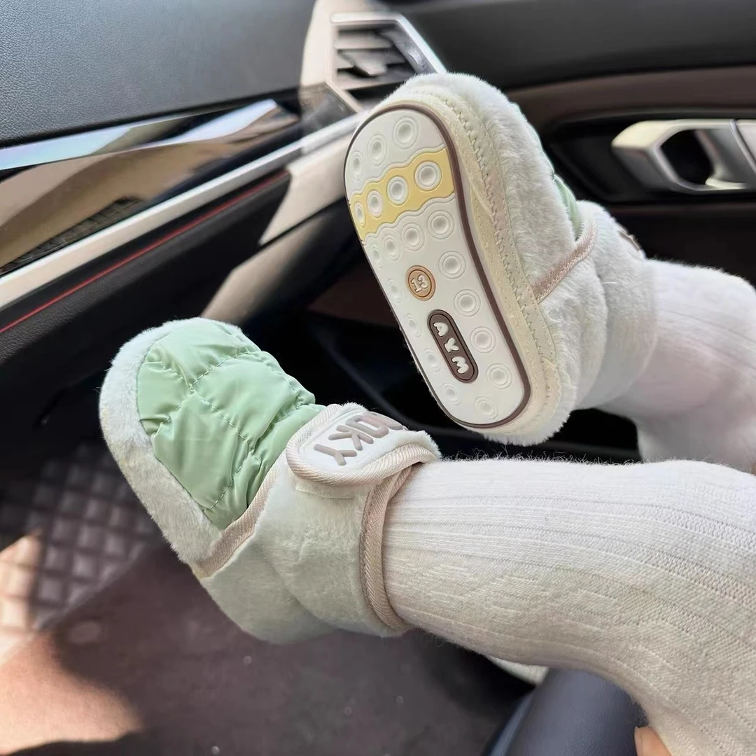 新生儿冬季婴儿鞋袜子秋男女宝宝加绒6到12个月0-1岁棉3学步软底