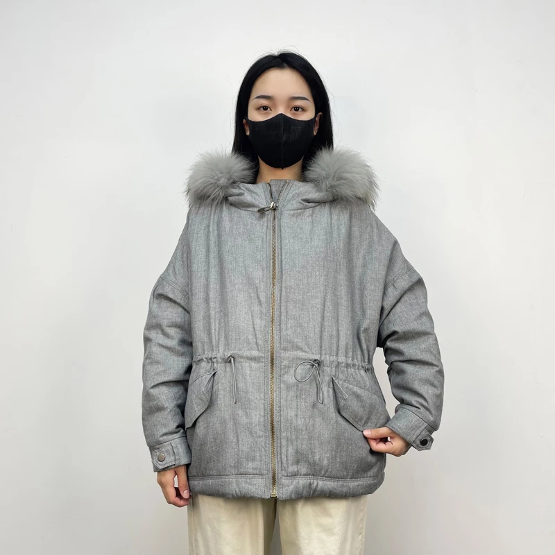 J女装瑕疵品1190121女款时尚户外休闲秋冬宽松百搭女士法兰绒棉衣