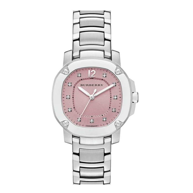 【爪爪专属】Burberry博柏利粉色镶钻石英女表34表盘BBY1805