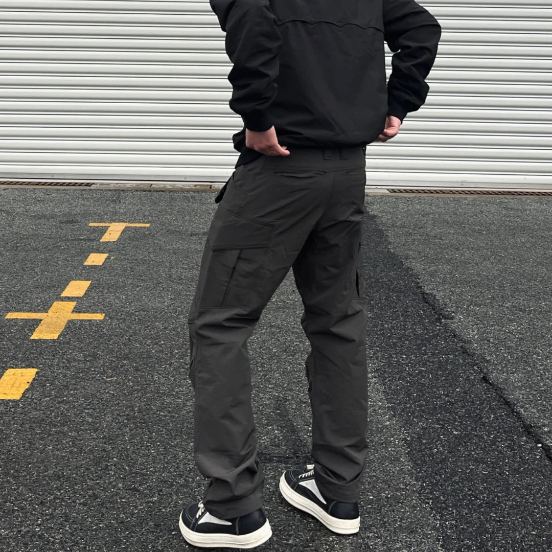 SOS 军鸟风cargo工装裤立体裁剪拼接直筒长裤多口袋微弹休闲裤男