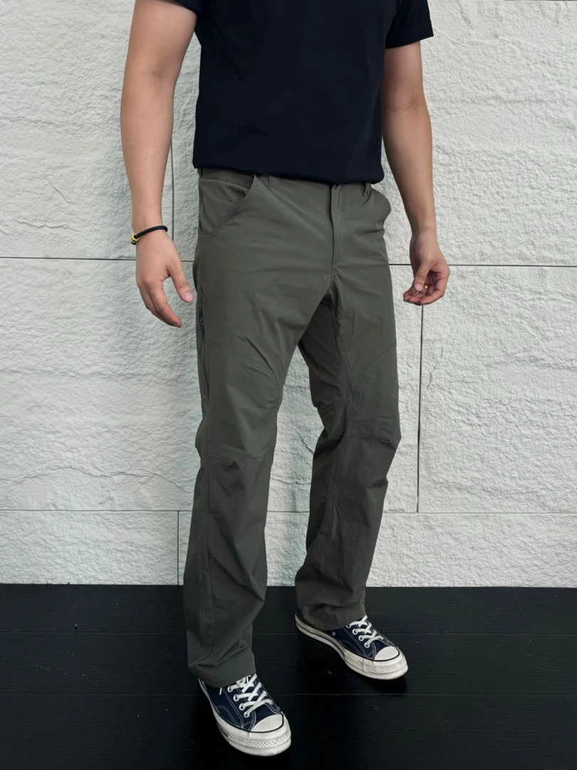 SOS拼接弯刀剪裁长裤夏季户外轻薄凉感软壳冲锋裤百搭直筒休闲裤