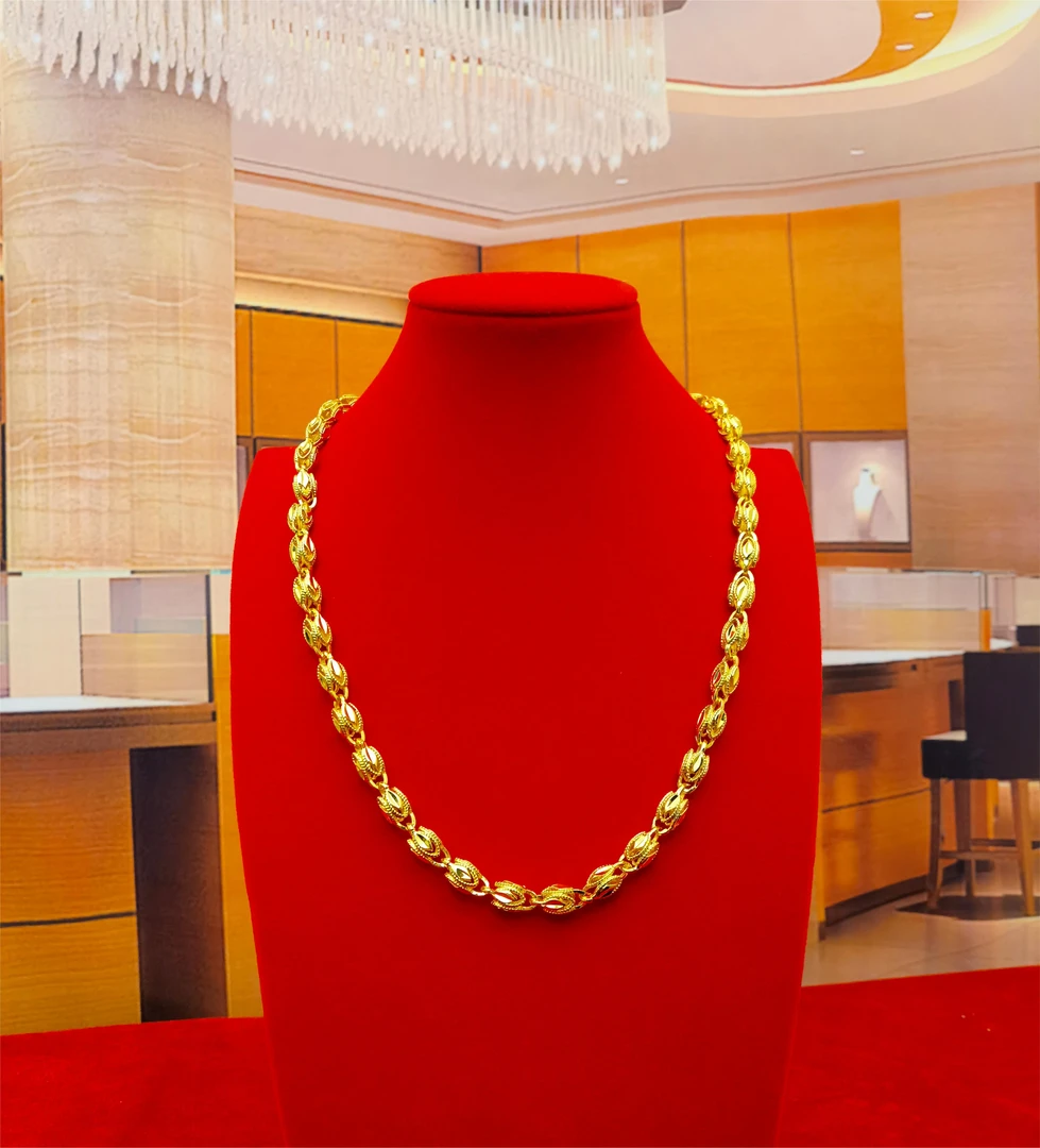 合金项链 合金材质【凤眼项链】男款潮流金色不掉色霸气空心磨砂.。。