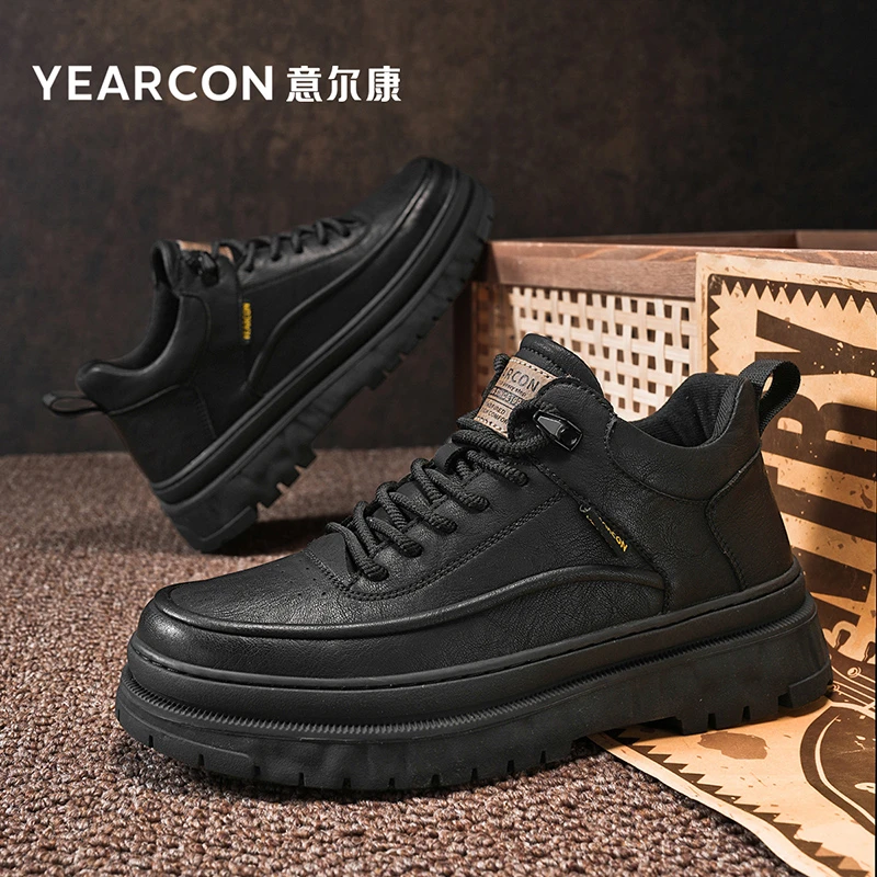 YEARCON/意尔康正品新款男士百搭板鞋时尚休闲鞋工作通勤潮鞋