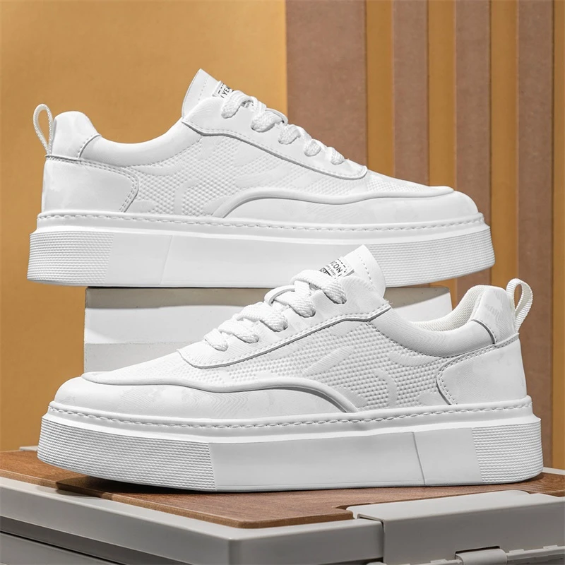 意尔康新款男士时尚低帮软底小白鞋百搭增高防滑休闲潮流板鞋