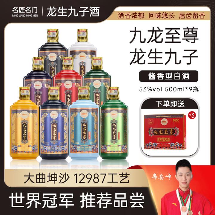名匠名门九龙至尊-龙生九子酒酱香型纯酿酒53度500ml