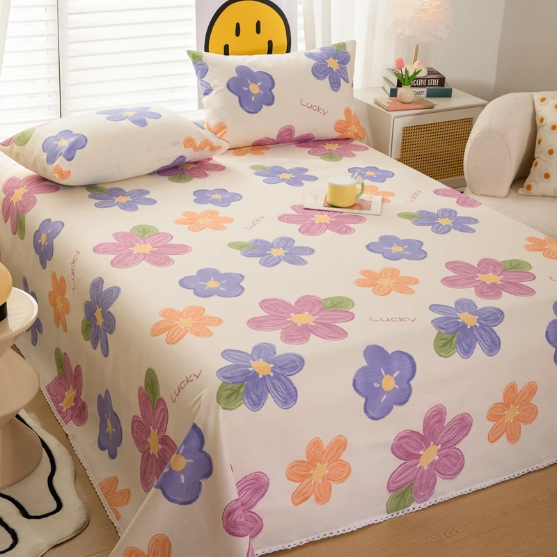 细沙老-粗布凉席床单三件套床上用品【一个床单+一对枕套】200-300