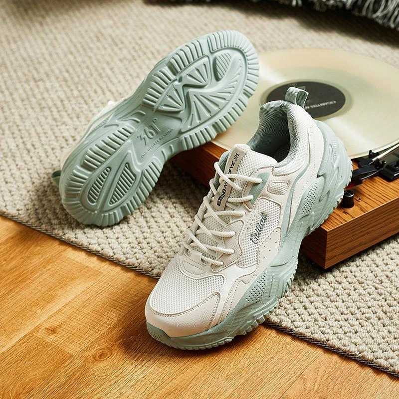 361°【可颂】运动鞋男款2024夏季透气网面休闲运动鞋复古厚底老爹鞋